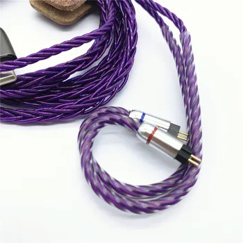 Diy slušalke nadgradnjo kabel 8 jeder MMCX IM50 IE80 0.78 mm 2pin 0,75 mm TF10 A2DC vijolično kabel