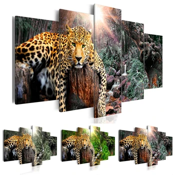 HUACAN 5pcs/set Diamond Slikarstvo 5D Tiger Polni Sveder Kvadratnih Diamantno Art Vezenje Živali Multi-sliko