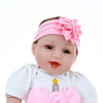 Realno Prerojeni Baby Doll Dekle Silikonski Telo Oči Odprte, Nasmejan Baby Doll z Obleko 55 cm Ročno Princesa Bebe-Igrače, ki so Prerojeni