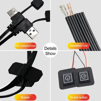 Tri Stopnje Temperature Prilagoditev je Mogoče Oprati USB Krpe, Električni Grelec Pad Grelni Element Za Oblačila Sedež Pet Toplejše