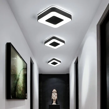 Sodobni LED Stropna Svetilka Za Oltarja je Hodnik, Spalnica Črni ali Beli Kvadrat/Krog/Trikotnika Površina Vgrajena Stropna Razsvetljava Držalo