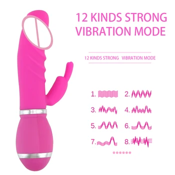 Poganja Baterija 12 Hitrosti Realističen Dildo Vibratorji Sex igrače za Ženske G Spot Vibrator Rabbit vibrator Stimulator Klitorisa