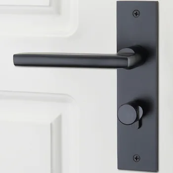 Črna trdna prostor aluminija vrata ključavnice Continental spalnica minimalistične notranjosti ročaj vrat ključavnica cilinder varnostne ključavnice Paketov