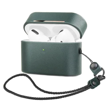 Brezžične Bluetooth Slušalke Kritje za Airpods Pro Luksuzno Usnje Mehko Zaščitnik Primeru z Paščka za Airpods 1 2 Polnjenje Box