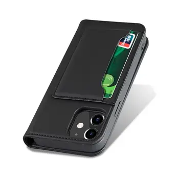 Magnet Usnja Flip Primeru telefon za iPhone X XS XR XS Max 7/8/MP 7 Plus 8Plus 12 Mini 6 6S 6Plus 6S Plus Denarnice Držalo za Kartico Pokrov