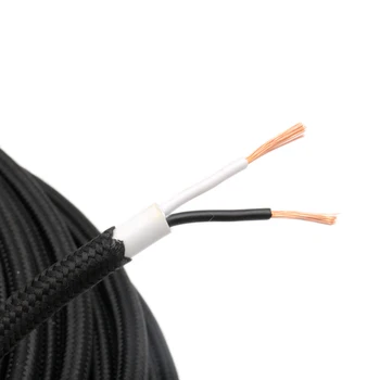 2 Jedro PVC Električna Žica, 18 AWG Tekstilni Kabel Fleksibilni Letnik Tkanine Kabel Za Luč Vrvice