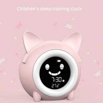Otroci Otroški Alarm Ura Spanja Usposabljanje Ura Pisane Noč Svetlobe Digitalni Zbudi Ura Z Temperatura NAP Časovnik Za Spalnico