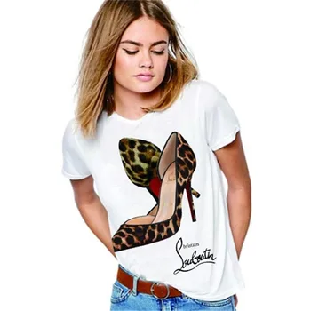2020 Najnovejši akvarel visoke pete, čevlji za tiskanje modi t shirt femme smešno majica s kratkimi rokavi ženske 90. letih hip hop punk majica hipster ulične