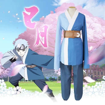 Naruto Shippuden Boruto Podporo Znak Mitsuki Cosplay Kostume Kimono Obleke Za Božično Zabavo Blue Vrh Hlače Lasuljo Set