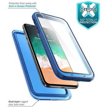 I-BLASON Za iphone X Xs Primeru za 5,8 palca Okriljem Nepremočljiva Primeru Zajema Celotno Telo Robustno Ohišje z Vgrajeno Screen Protector