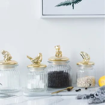 2019 Nordijsko zlato keramično steklo zaprti pločevinki poroko sladica prigrizek, kozarec za shranjevanje pločevinke Novo Leto tabela dekoracijo dobave