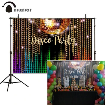 Allenjoy Disco Okolij za Foto Studio Glitter Party Praznovanje Plezati Barvita Dekoracija Photocall Ozadje Banner Vinyl