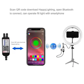 Strokovno 10 Inch RGB Selfie Obroč Svetlobe s Stojalom LED Obroč Lučka Photo Studio Ringlight za Tiktok Youtube Video Luči