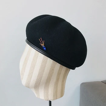Spletni slaven v zimskem času octagonal žensk skp bučna klobuk Japonski volne brsti skp moda slikar skp tide