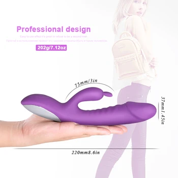 10 Vibracije G Spot Rabbit Vibrator USB Charge Velik Dildo Ogrevanje Vibrator za Klitoris Massager Ženski Masturbator Sex Igrače za Ženske