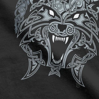 Moški Majica S Kratkimi Rokavi Volkovi Of Ragnarok Vikingi T-Shirt Valhalla Odin Funky Homme Tee Shirt O Vratu Vrhovi Čisti Bombaž Visoke Kakovosti