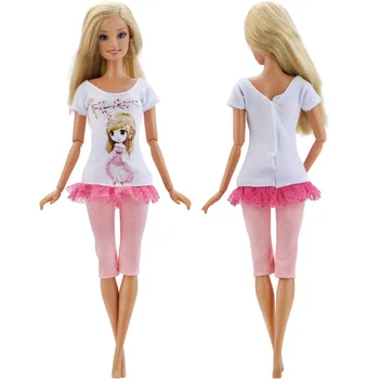 5 Kos / Nastavite Ročno Mešani Slog Obleko Luštna Bluzo Majica Mini Obleka, Gamaše, Oblačila Za Barbie Lutka Pribor Otroci Igrače