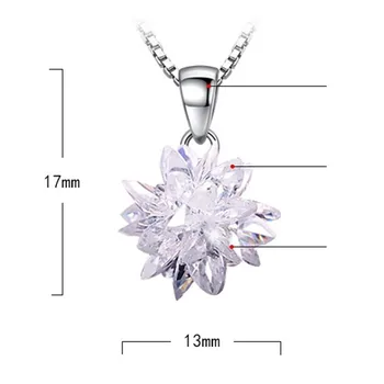 NEHZY 925 sterling srebro novih ženski modni nakit visoke kakovosti tri-dimenzionalni kristalno cirkon obesek ogrlica, dolžina 45 CM