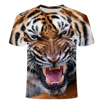 3D tiskanje lev priložnostne poletje nove T-shirt za moške 2020 modni O-vratu ulične kratka sleeved vrhu 3d T-shirt