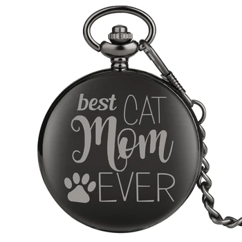 Edinstven Black Dog Mama Najboljša MAMA Mačka Kdaj Quartz žepna ura Vrh trgovina s Spominki, Darila za Moške, Ženske Luksuzni Zbirateljskih za Ljubitelje Živali