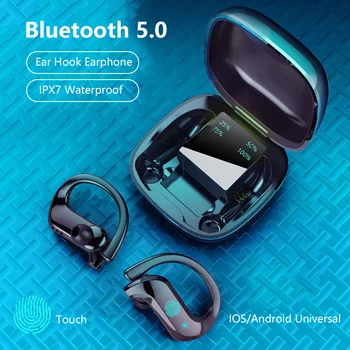 MD03 TWS BT5.0 Slušalke ear kljuko,Touch Kontrole Brezžične Slušalke 9D Stereo Šport Nepremočljiva Čepkov Slušalke Z Mikrofonom