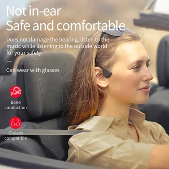 HOCO Kostne Prevodnosti Bluetooth Brezžične Slušalke Stereo Slušalke Športne Slušalke Titana Vodotesne slušalke Tekočo Vožnjo