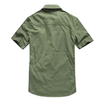 Moške Cargo Majica Poletje Bombaža, Kratek Rokav Dihanje Priložnostne Majice Moški Trdno Vojaško Vojske 4XL Zraku Taktično Camisa