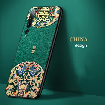 Reliefni Usnja, Hrbtni Pokrovček Za Xiaomi mi 10 Xiaomi mi 10 pro Primeru, Posebno Kitajsko Slog Telefon Primerih Aixuan