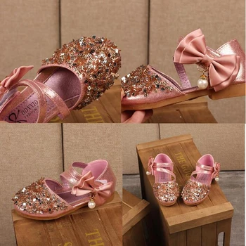 Bekamille Novo Otrok, usnje, obutev moda za Dekleta princesa Barva Sequins Lok čevlji Jeseni Otroci baby dekleta stranka čevlji