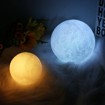 Luna Lahka 3D Tiskanja Luna Svetu Lučka 3D Žareče Luna Lučka 8/15 cm 7/16 se Spremeni barva LED Noč Svetlobo, nočno omarico Namizna Svetilka