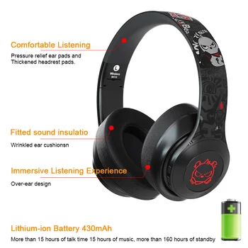 Gaming Slušalke Bluetooth Brezžične Slušalke HIFI Bas RGB LED Luči Zaslonu Slušalke Z Mikrofonom Za Pametni telefon na Računalnik PC