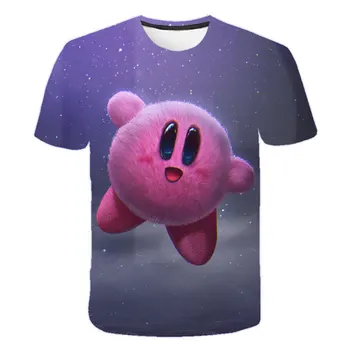 4-14T 3D tiskanih Fantje oblačila, Kirby majica s kratkimi rokavi dekliška Otrok Risanka Kratek Rokav T-shirt Hip hop dekliška oblačila do leta 2020