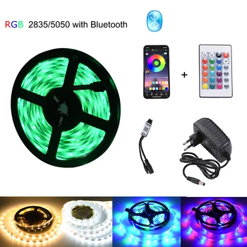 Bluetooth, LED Trakovi Luči 20M RGB 5050 SMD Prilagodljiv Trak, Vodotesen LED Luči, 5M 10M Trak Diod DC 12V Nadzor