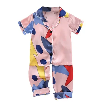 Otrok Sleepwear Dolg Rokav Svile Otroci Pižame Dekleta fantje Pižamo Saten Pijama Harper Seven Pižame Otrok Sleepwear Obleko
