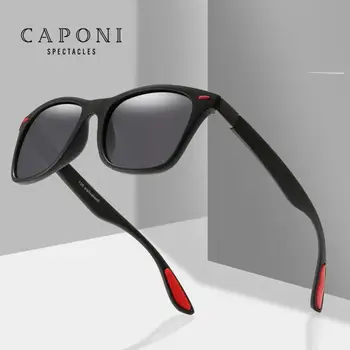 CAPONI Polarizirana Nekaj sončna Očala 2020 Nov Moški Modni Kvadratnih Ženske Očala za Sonce Visoko Kakovostnih Kovinskih Očal Okvir UV400 CP76712