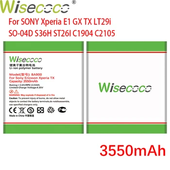 Wisecoco 3550mAh BA900 Baterija Za Sony Ericsson Xperia TX LT29i/J ST26i/L S36h C2105 E1 J L M C2104 C1904 C1905 Mobilni Telefon