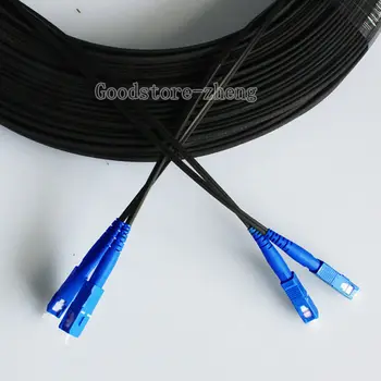 2 jedro Fiber optic cable SC z SC enem načinu 50 M/100 M/150 M/200M/300M/400M/500M FTTH kabelske 2 jedro svjetlovodni skakalec