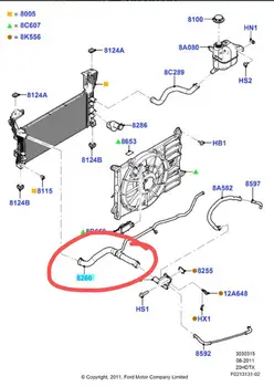 Radiator Hladilne tekočine Cev Za Ford Edge 2.0 T DT4Z8260A