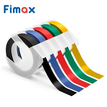 Fimax 5pcs Mešane Barve Dymo 3D Plastiko Okrasni Trak 9 mm*3m za Reliefi Oznaka Oblikovalci DYMO 1011 1610 1595 15447 12965 A520109