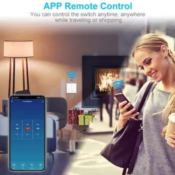 Tuya Smart Stikalo za Brezžično Wifi Luči Stikalo 1 2 3 Banda Z Gumbom Deluje z Alexa googlova Domača stran Smart Življenje App Remote Control