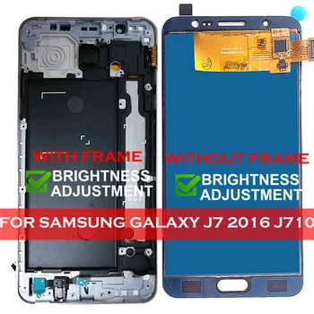 LCD Zaslon Za Samsung Galaxy J7 2016 J710 J710FN J710F J710M J710Y/G/H, Zaslon na Dotik, Računalnike Sestavljanje OKVIRJA Okvir Gumb za Domačo stran