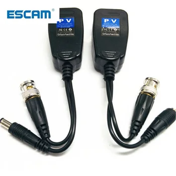 ESCAM 5 Parov CCTV Nagovoriti BNC Video Moč Balun povežite Sprejemnik / oddajnik za CAT5e 6 RJ45 Priključek HJ55
