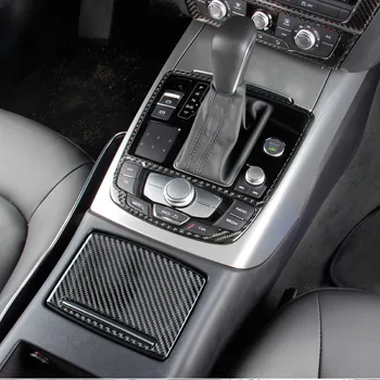 Avto Prestavljanje Plošča Dekoracijo Okvir klimatska Naprava Nadzor Ogljikovih Vlaken Nalepke Trim Za Audi A6 A7 RHD LHD Auto Dodatki