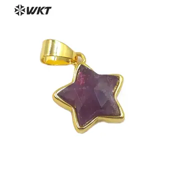 WT-P1493 Debelo naravnega kamna Ogrlico, Obesek obliko zvezde z zlato Obesek čar ženske, Obeski, nakit, Ročno izdelan, izdelava