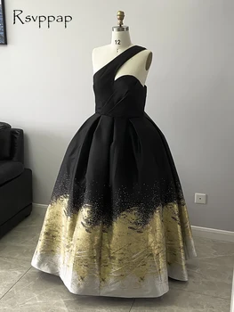 Dolgo Libanon Design Arabski Slog Večerne Obleke 2020 Eno Ramo Črno In Zlato Formalno Ženske Dubaj Večerne Elegantno