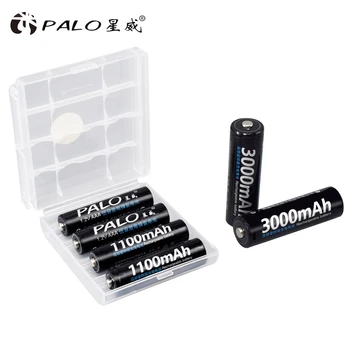 PALO 4Pcs 3000mAh 1,2 V AA Polnilne Baterije+4Pcs 1100mAh 1,2 V AAA Baterija NI-MH AA AAA Polnilne Baterije za Fotoaparat Igrača