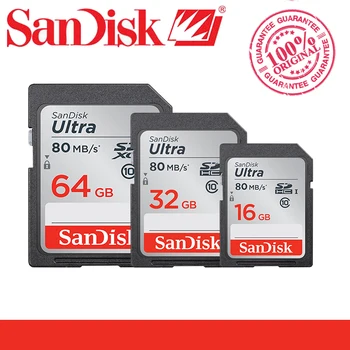 Original SanDisk Ultra Razred 10 SD SDHC SDXC Kartica 16GB 32GB 64GB C10 80MB/s Carte SD Podporo Uradni Preverjanje