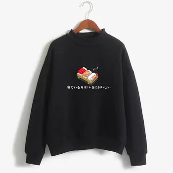 KPOP korejski par majica srčkan suši Japonska Harajukucartoon tiskanja volne svoboden majica ženski pulover