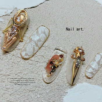 5pcs kovinski nail art cirkon votlih iz dekoracije Nohtov art Kovinski pribor noht Cirkon vaja nohtov čare Manikura ornament