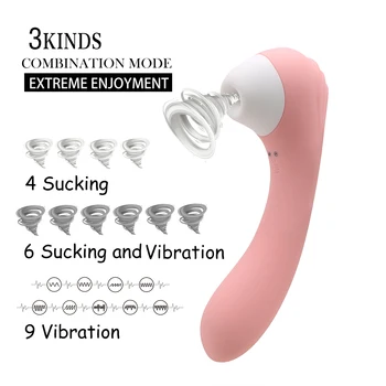 Jezik Sesanju Vibrator Oralni Seks Nastavek Bedak Klitoris Vagine Stimulator G Spot Masaža Sex Igrače za Ženske Dildo Vibratorji